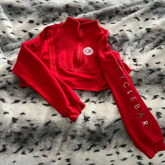 Cyclebar Red Quarter-Zip Sweatshirt - Picture 2 of 5